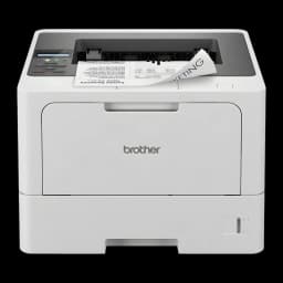 Impresora Brother HL-L5210DN Láser Monocromo Dúplex automático Blanco, vista frontal: panel de control, bandeja y papel