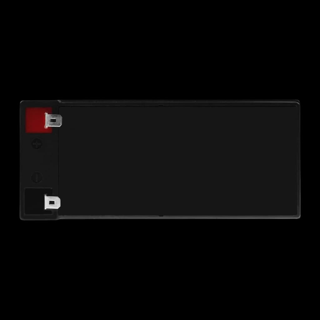 Bateria para UPS Phasak PHB 1207 12V 7Ah VRLA Preto, detalhe: vista superior com terminais faston vermelho positivo e preto