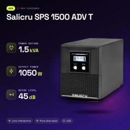 SAI UPS Salicru SPS 1500 ADV T Linha Interativa 1500VA Preto - características