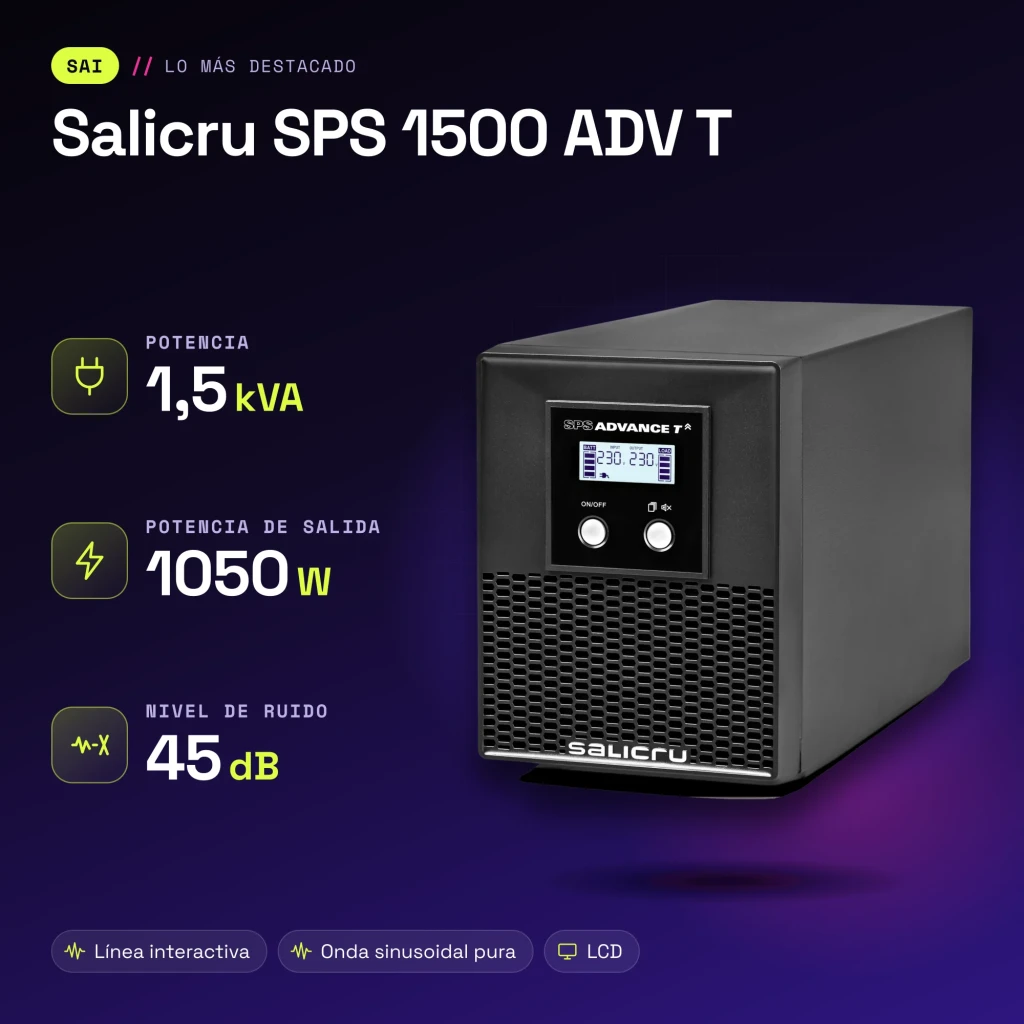 SAI Salicru SPS 1500 ADV T Línea Interactiva 1500VA Negro - características