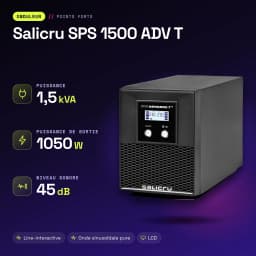 SAI UPS Salicru SPS 1500 ADV T Linha Interativa 1500VA Preto - características