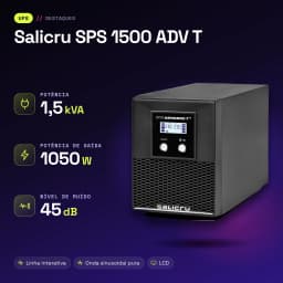 SAI UPS Salicru SPS 1500 ADV T Linha Interativa 1500VA Preto - características
