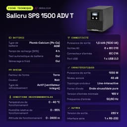 SAI UPS Salicru SPS 1500 ADV T Linha Interativa 1500VA Preto - características