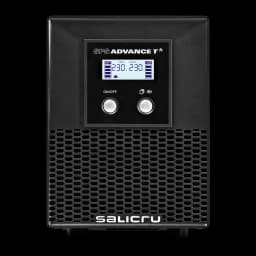 SAI UPS Salicru SPS 1500 ADV T Linha Interativa 1500VA Preto, detalhe: painel frontal com ecrã LCD 230V, botões ON/OFF