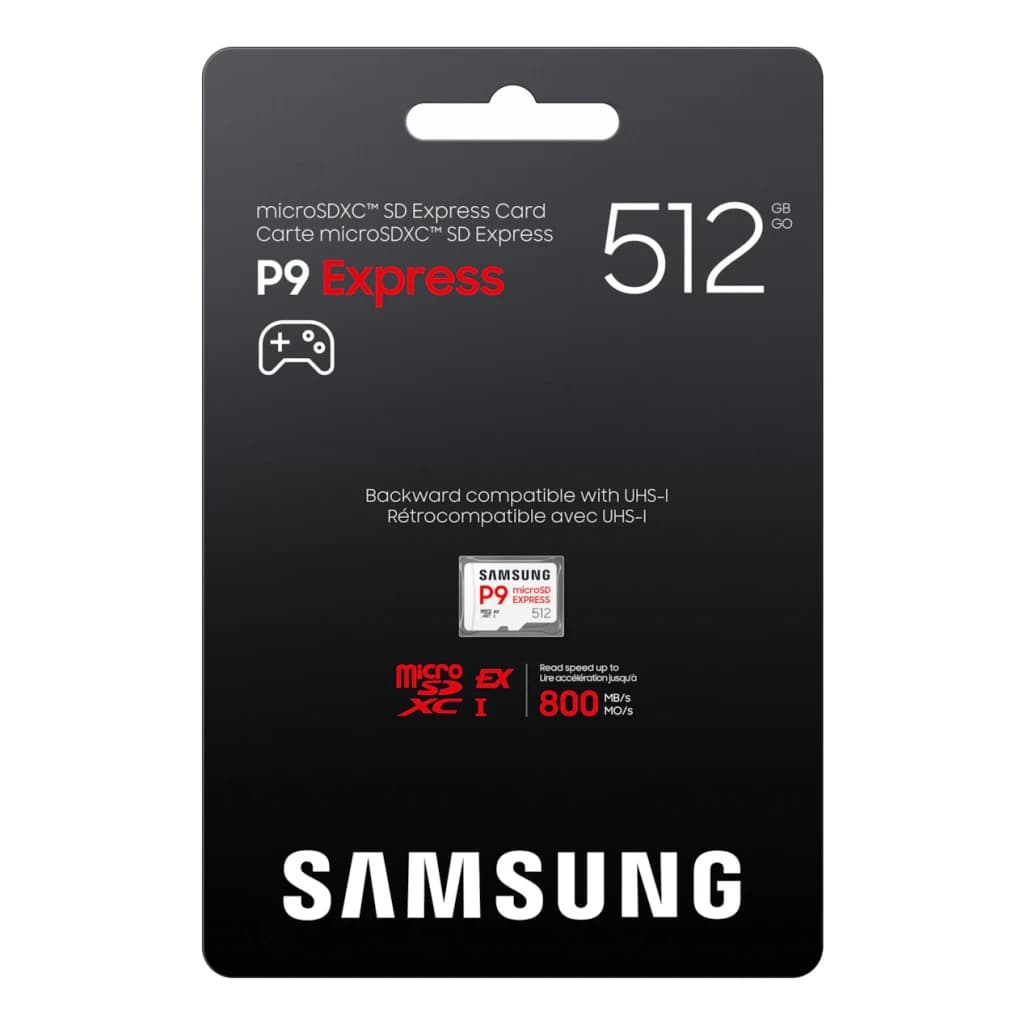 Tarjeta microSD Samsung P9 Express V30 U3 A1 512GB UHS-I Blanco, contenido de la caja: blíster negro con tarjeta, icono