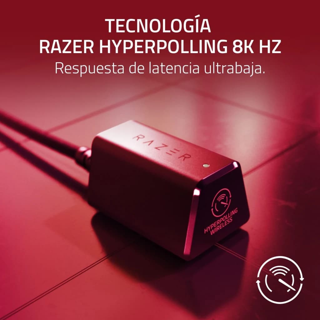 Ratón Gaming Razer Viper V3 Pro Sentinels Edition Inalámbrico 35000 DPI 54g Rojo, detalle: dongle HyperPolling Wireless 8K