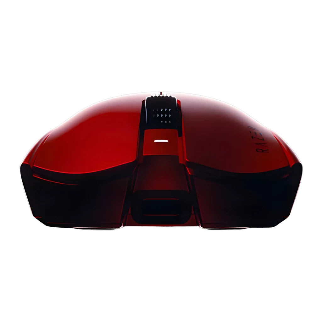 Ratón Gaming Razer Viper V3 Pro Sentinels Edition Inalámbrico 35000 DPI 54g Rojo, detalle: vista frontal con scroll wheel