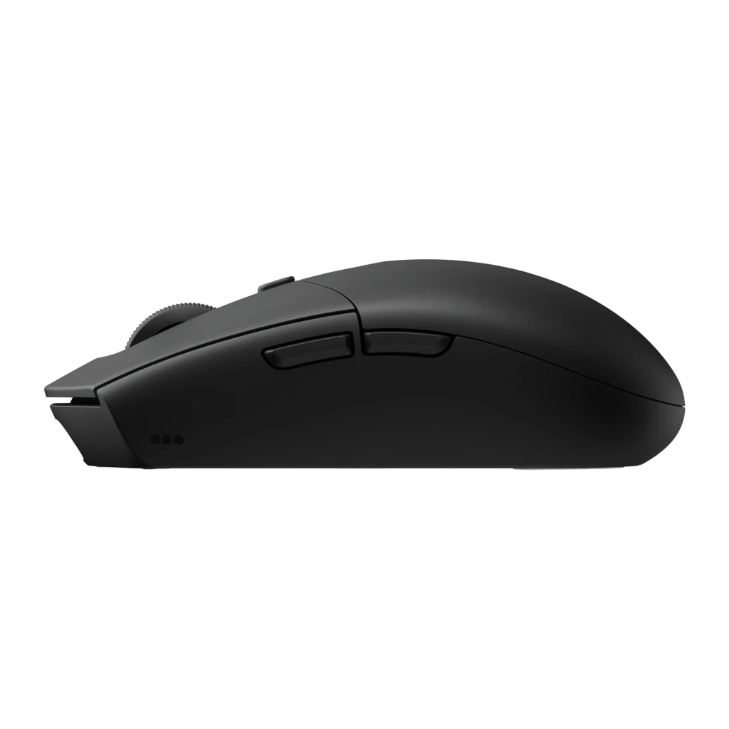 Souris Gaming Logitech G305 X LIGHTSPEED Sans Fil 44000 DPI RGB Noir, détail latéral: profil ergonomique, boutons latéraux