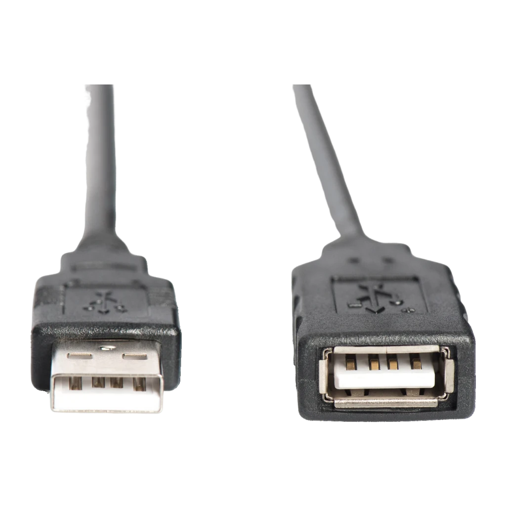 Câble DIGITUS DA-73100-1 USB 2.0 AM/AH Amplifié 10m Noir, détail: connecteur mâle type A et connecteur femelle type