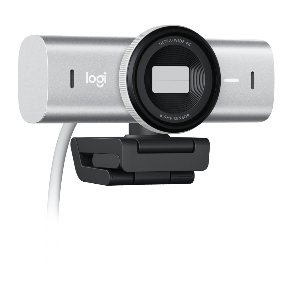 Webcam Logitech MX Brio 4K Ultra HD Microphone Dual 30fps USB-C Gris, détail: objectif Ultra-Wide 4K avec capteur 8.5MP