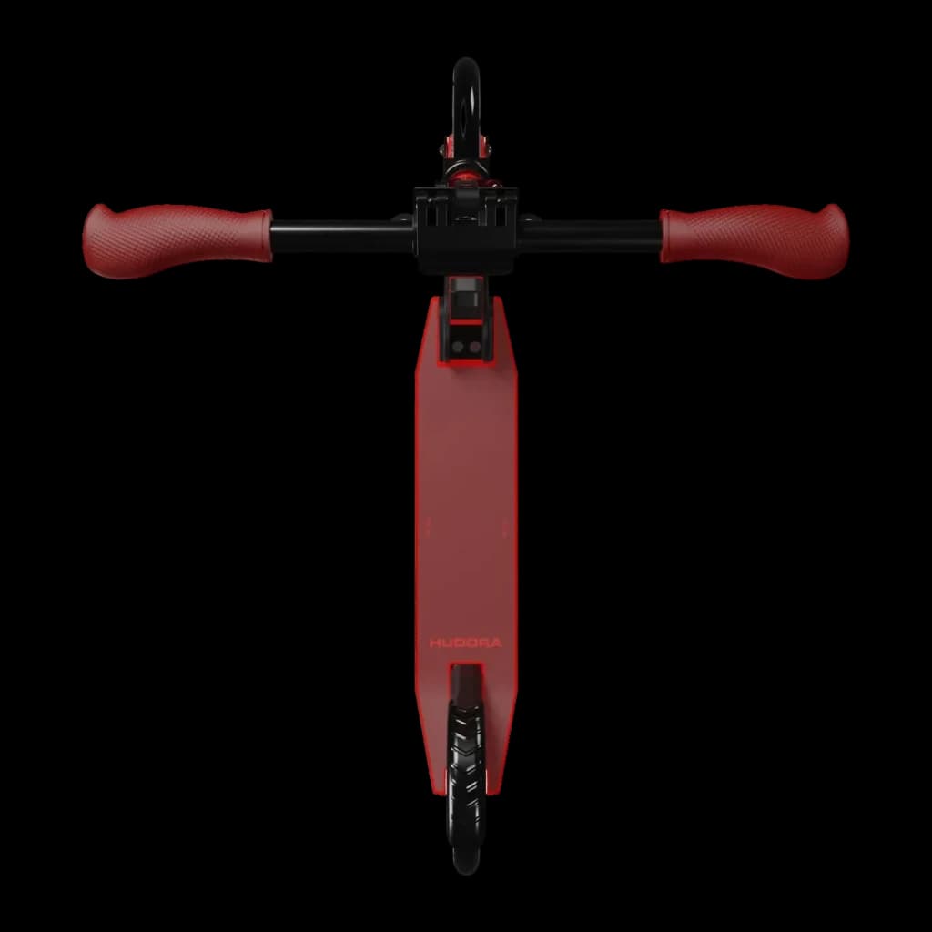 Trotinete Hudora Up 200 8 polegadas Vermelho, detalhe superior: guidão preto com punhos vermelhos texturizados e deck