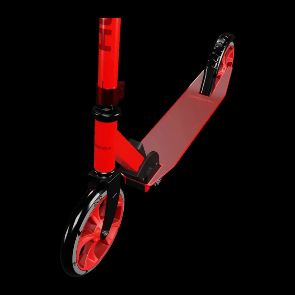 Trotinete Hudora Up 200 8 polegadas Vermelho, detalhe: roda dianteira preta com raios vermelhos, plataforma e garfo