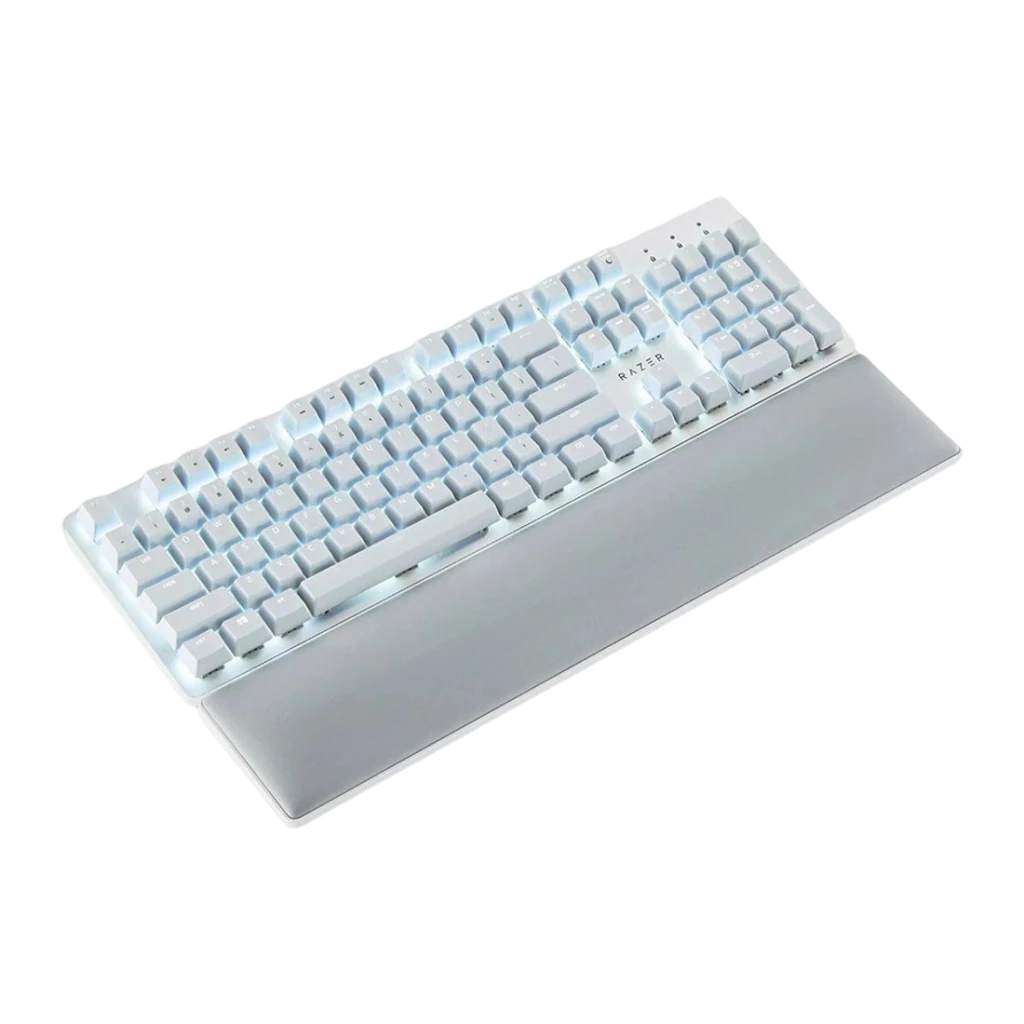 Teclado Razer Pro Type Ultra Inalámbrico Mecánico Razer Amarillo LED Blanco, detalle: vista en perspectiva
