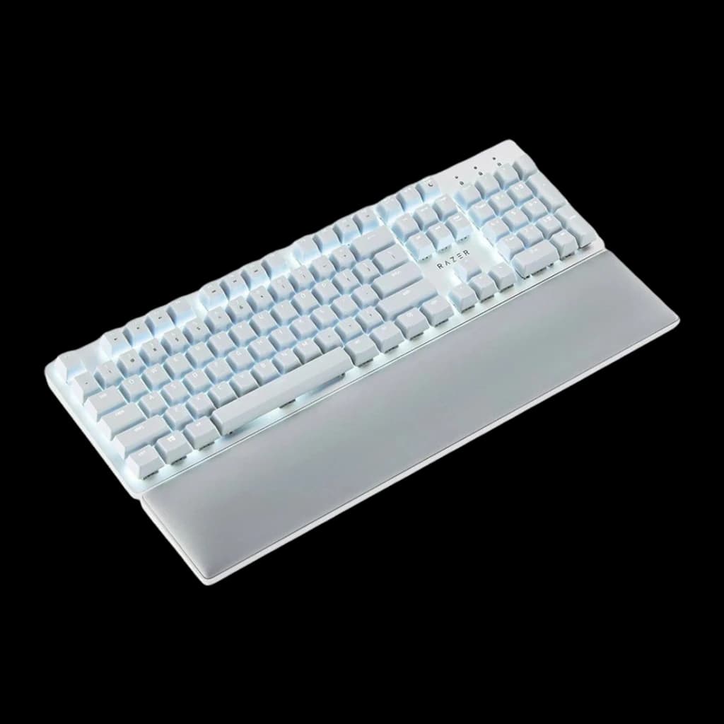 Teclado Razer Pro Type Ultra Inalámbrico Mecánico Razer Amarillo LED Blanco, detalle: vista en perspectiva