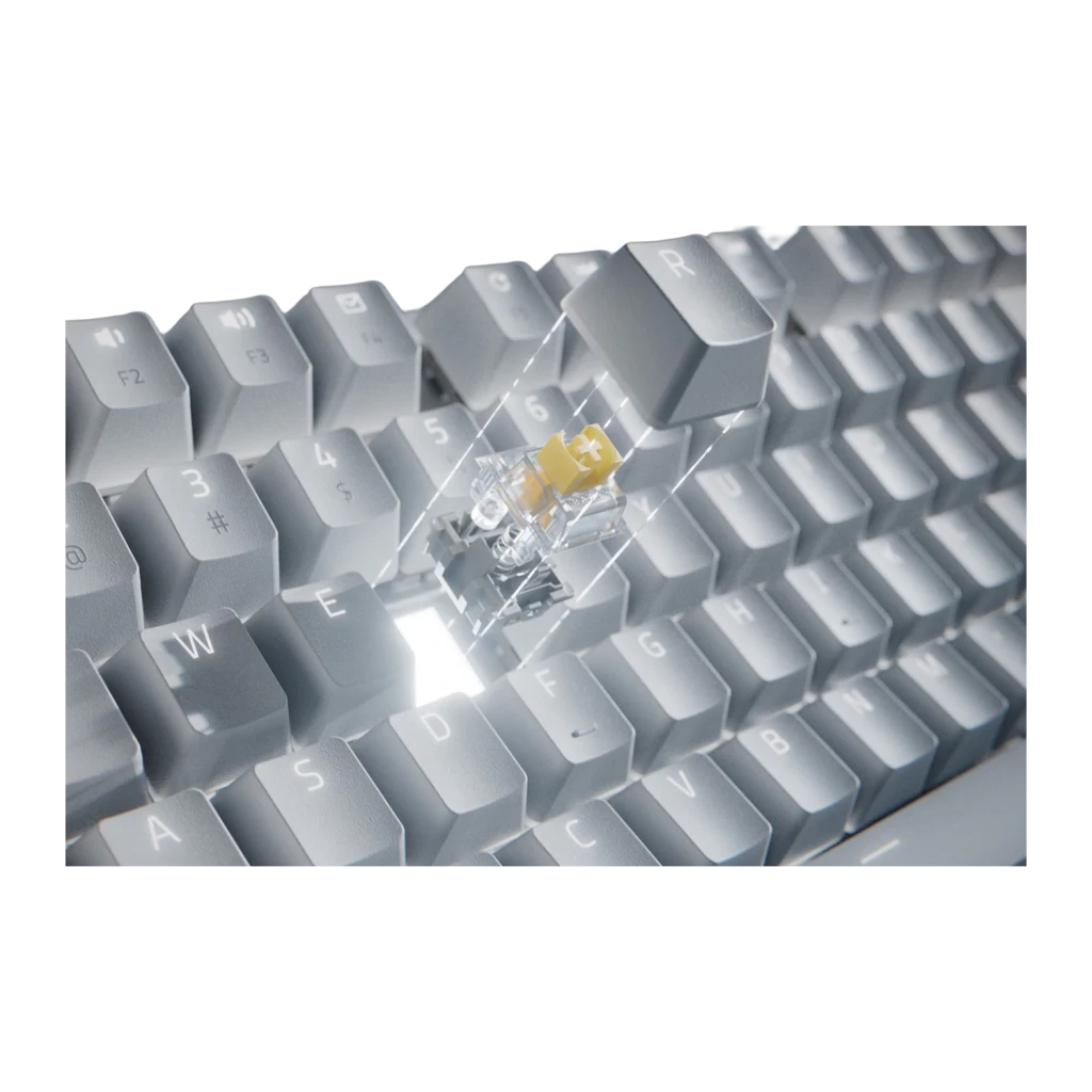 Teclado Razer Pro Type Ultra Inalámbrico Mecánico Razer Amarillo LED Blanco, detalle: switch mecánico amarillo con carcasa