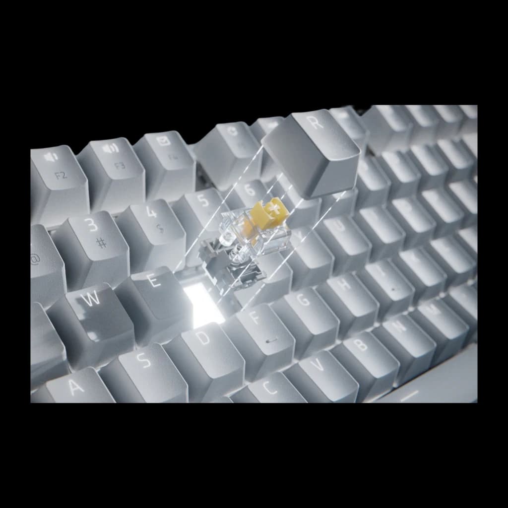 Teclado Razer Pro Type Ultra Inalámbrico Mecánico Razer Amarillo LED Blanco, detalle: switch mecánico amarillo con carcasa