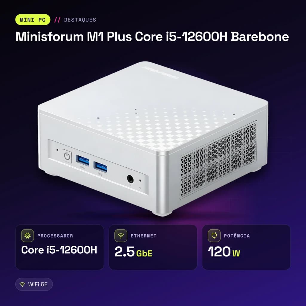 Mini PC Minisforum M1 Plus Core i5-12600H Barebone Intel WiFi 6E - características