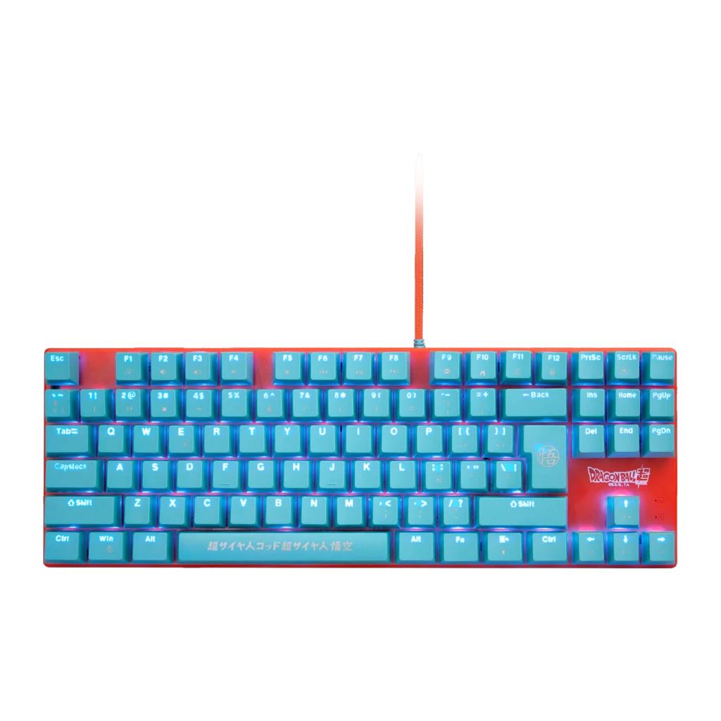 Teclado Gaming Blade Gaming Dragon Ball Super TKL Mecánico Switch Azul Azul/Naranja