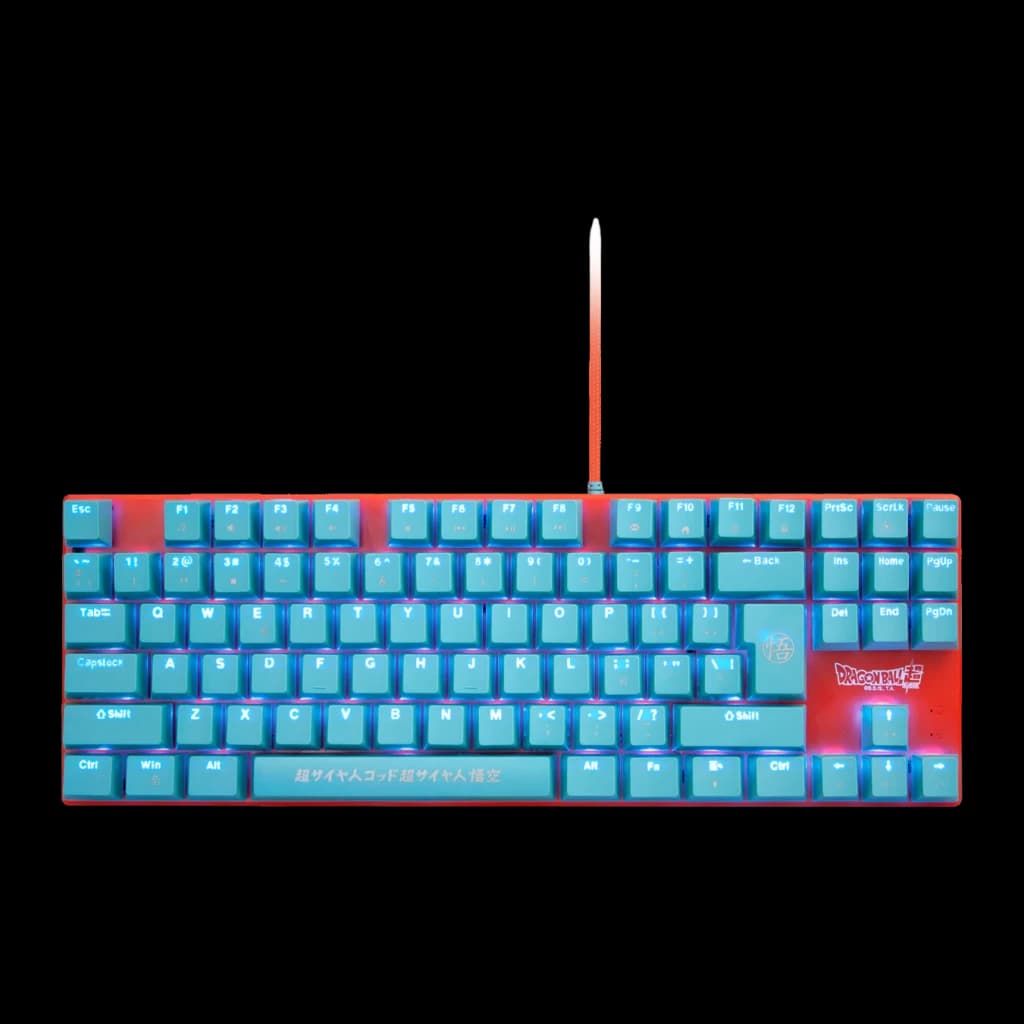 Clavier gaming Blade Gaming Dragon Ball Super TKL mécanique, switches bleus et bleus/orange Bleu/Orange, vue de face