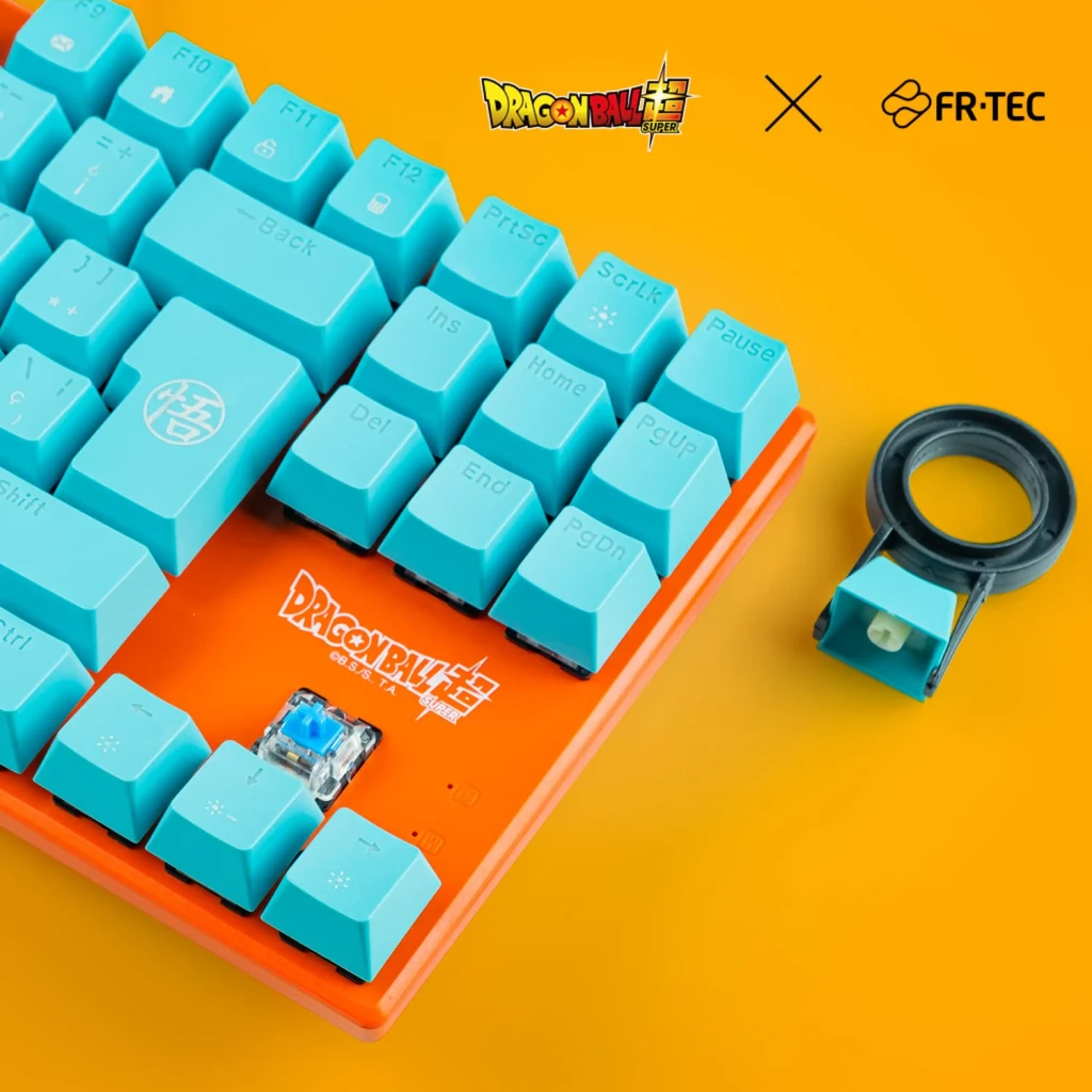 Clavier gaming Blade Gaming Dragon Ball Super TKL mécanique, switches bleus et bleus/orange Bleu/Orange, détail: switch bleu