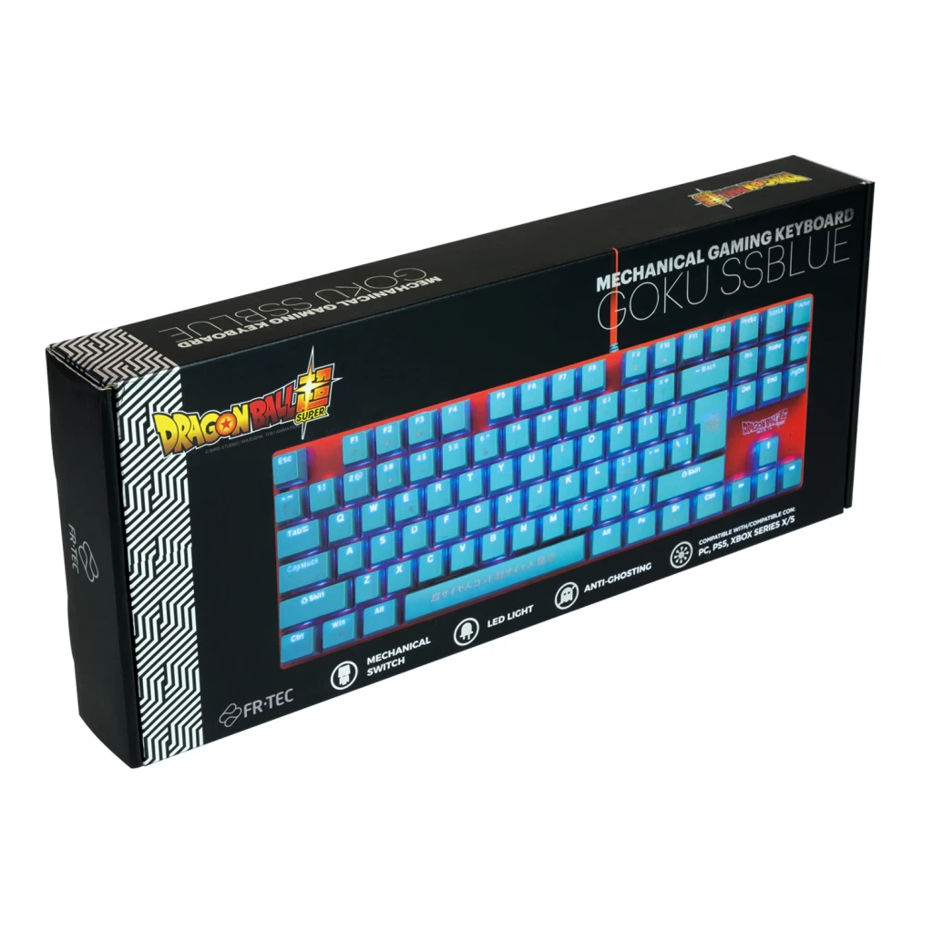 Clavier gaming Blade Gaming Dragon Ball Super TKL mécanique, switches bleus et bleus/orange Bleu/Orange, détail: boîte noire