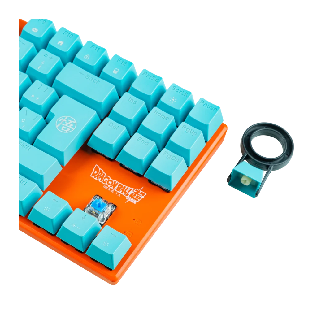 Clavier gaming Blade Gaming Dragon Ball Super TKL mécanique, switches bleus et bleus/orange Bleu/Orange, détail: switch bleu