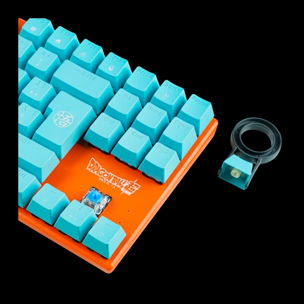 Clavier gaming Blade Gaming Dragon Ball Super TKL mécanique, switches bleus et bleus/orange Bleu/Orange, détail: switch bleu