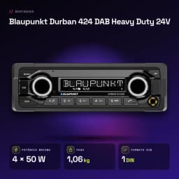 Autoradio Blaupunkt Durban 424 DAB Heavy Duty 24V 1 DIN Bluetooth 5.0 - caractéristiques