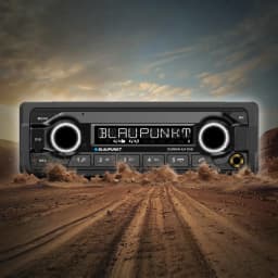 Autoradio Blaupunkt Durban 424 DAB Heavy Duty 24V 1 DIN Bluetooth 5.0, face avant: écran LED, deux molettes et 5 touches