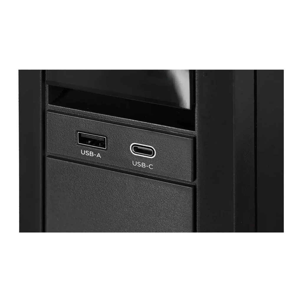 SAI CyberPower CP1350EPFCLCD Línea Interactiva 1350VA 810W Negro, detalle: puertos USB-A y USB-C en el panel frontal negro
