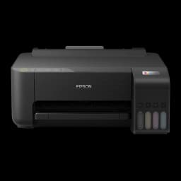 Imprimante jet d'encre Epson EcoTank ET-1810 Encre Couleur Noir, vue de face: boutons, logo Epson et réservoirs BK Y M C