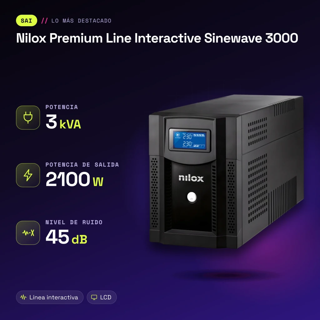 SAI Nilox Premium Line Interactive Sinewave 3000 Negro - características