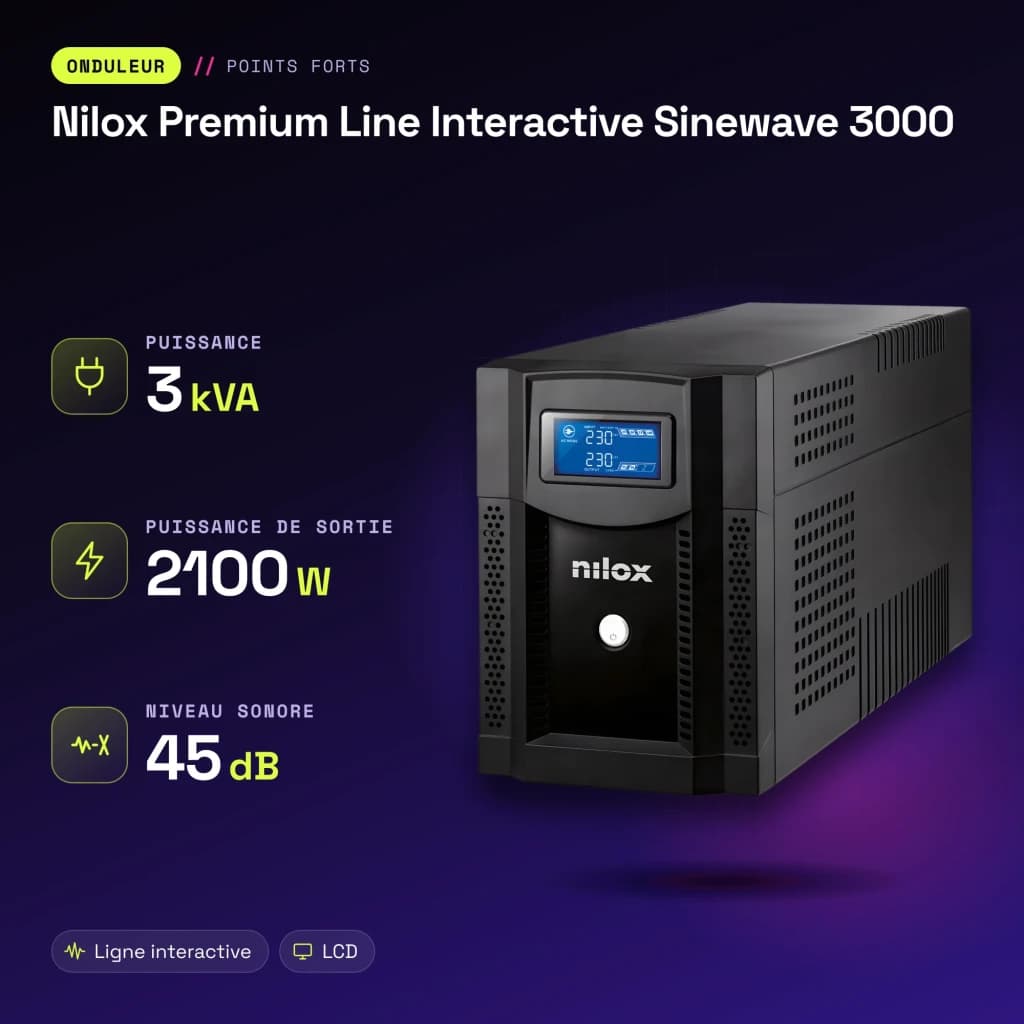 SAI Nilox Premium Line Interactive Sinewave 3000 Negro - características