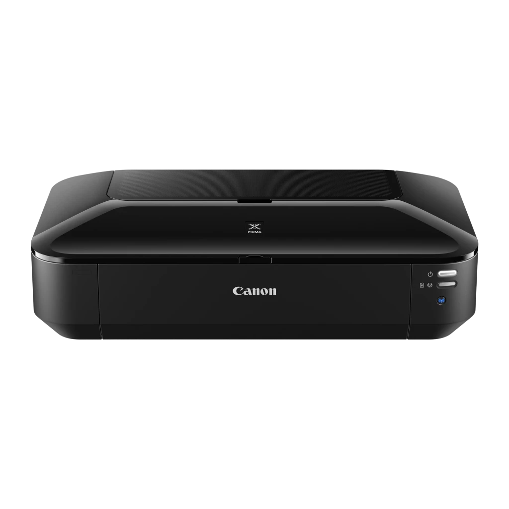 Impresora de inyección Canon PIXMA iX6850 No multifunción Tinta Color Negro, detalle frontal: logo Canon, botones