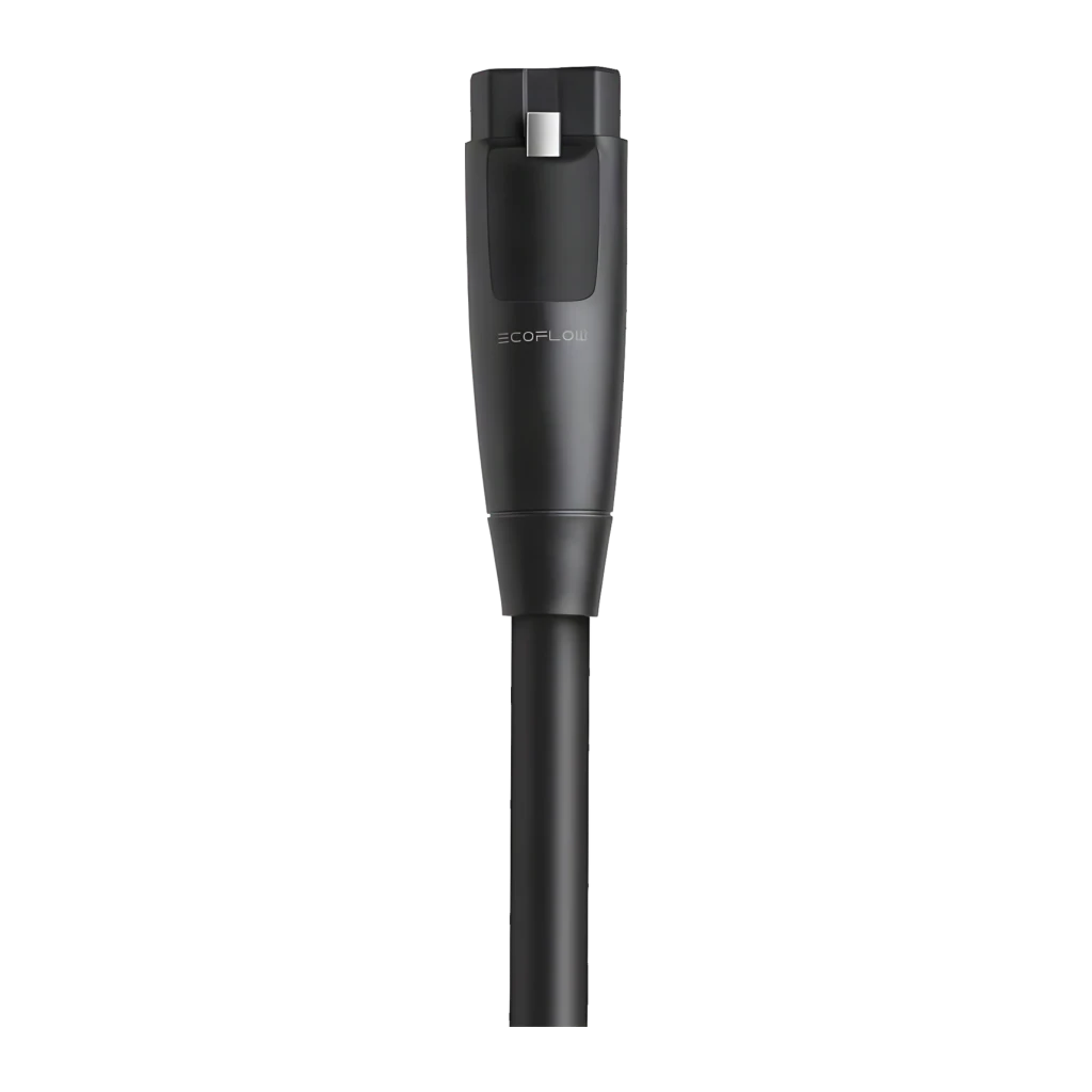 EcoFlow DELTA Pro Câble pour Batterie Supplémentaire 0,75 m Noir, détail: connecteur propriétaire avec logo EcoFlow