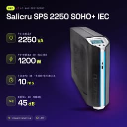 SAI UPS Salicru SPS 2250 SOHO+ IEC Linha Interativa 2250VA Preto - características