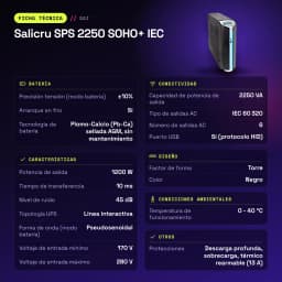 SAI UPS Salicru SPS 2250 SOHO+ IEC Linha Interativa 2250VA Preto - características
