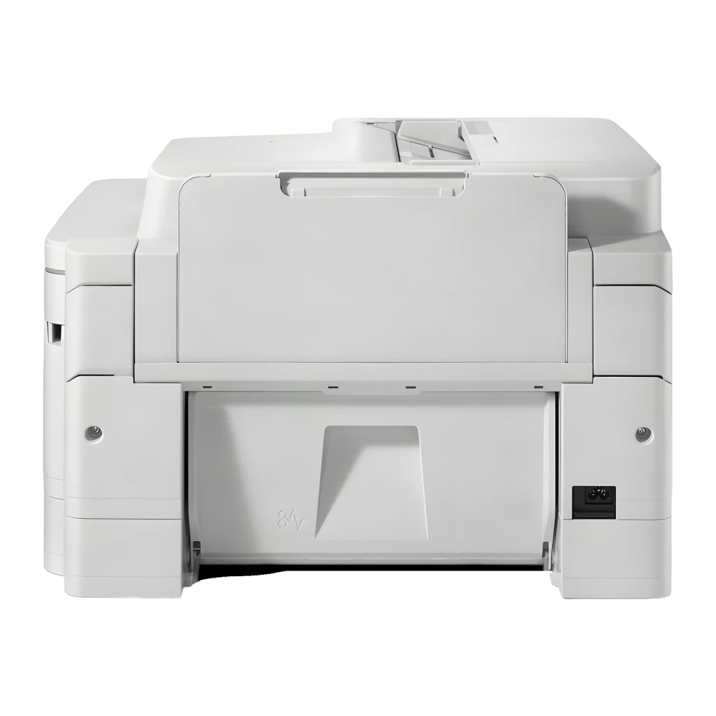 Impresora Brother MFC-J6975DW A3 Multifunción Inyección de Tinta Color, vista trasera: panel posterior blanco con bandeja