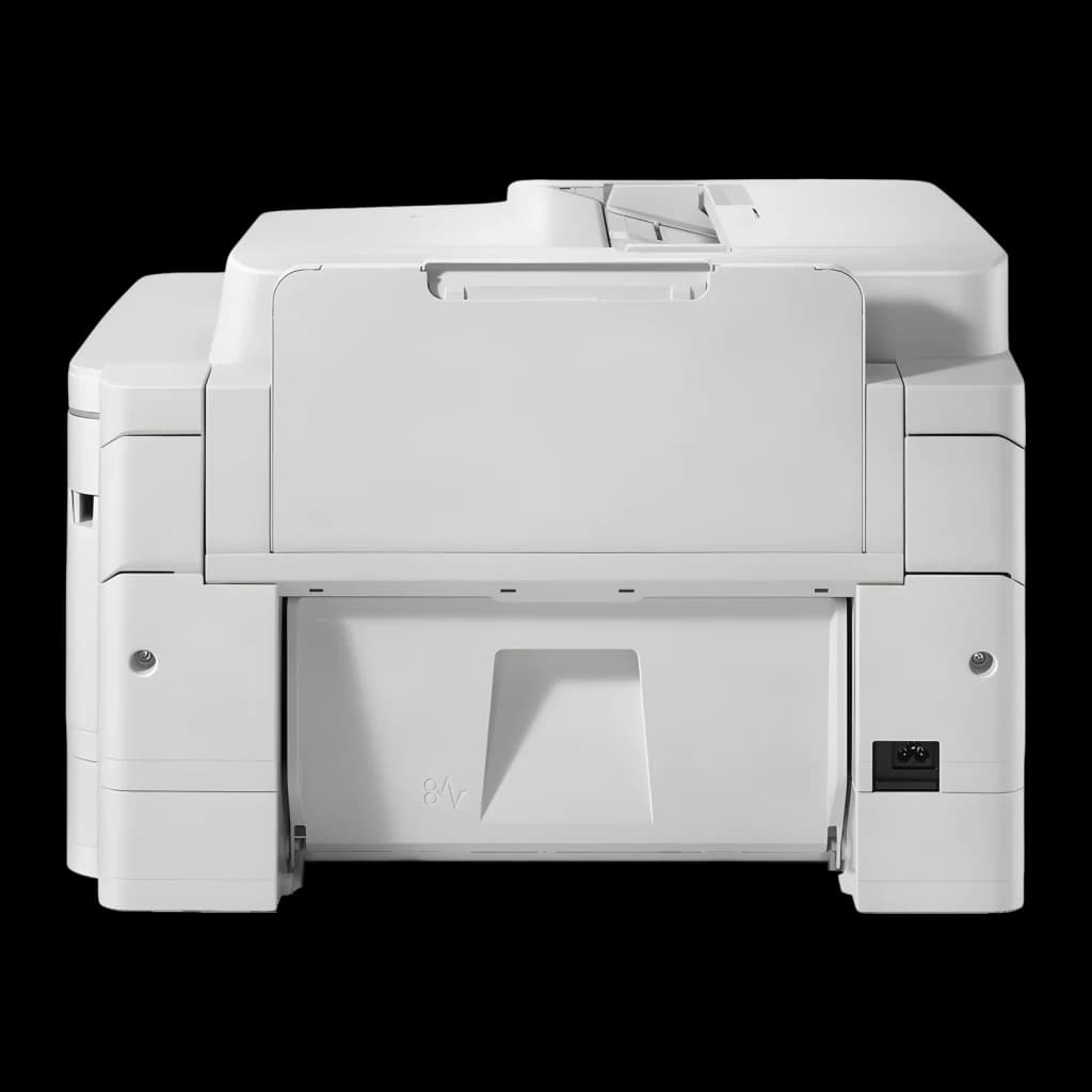 Impresora Brother MFC-J6975DW A3 Multifunción Inyección de Tinta Color, vista trasera: panel posterior blanco con bandeja