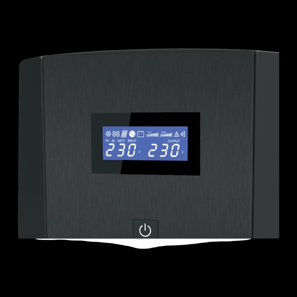 Sai ups Conceptronic Zeus 04E 2200VA 1320W Línea Interactiva Negro, detalle: pantalla LCD azul con valores 230V entrada