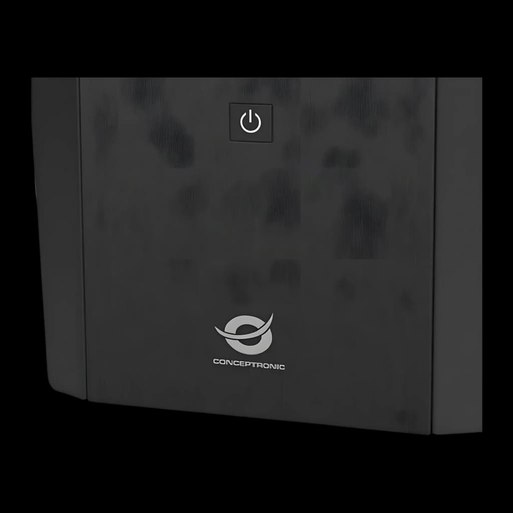 Sai ups Conceptronic Zeus 04E 2200VA 1320W Línea Interactiva Negro, detalle: panel frontal con botón de encendido y logotipo