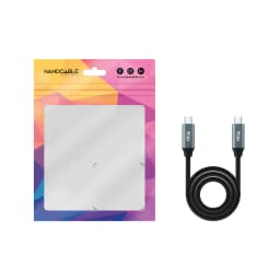 Cable Nanocable 10.01.4303 USB 3.2 Gen 2x2 USB-C/M-USB-C/M 3m Negro/Gris, contenido de la caja: embalaje y cable enrollado