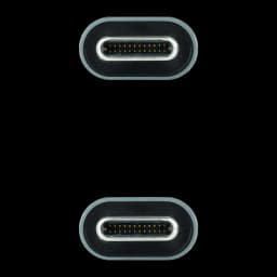 Cable Nanocable 10.01.4303 USB 3.2 Gen 2x2 USB-C/M-USB-C/M 3m Negro/Gris, detalle: dos conectores USB-C vistos de frente