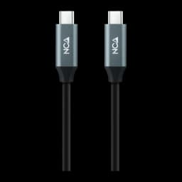 Cable Nanocable 10.01.4303 USB 3.2 Gen 2x2 USB-C/M-USB-C/M 3m Negro/Gris, detalle: ambos conectores USB-C con cuerpo gris