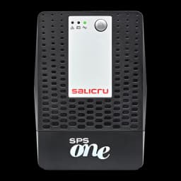 UPS Salicru SPS ONE 2000 VA Linha Interativa 2000VA Preto, detalhe frontal: indicadores LED, botão de energia e grelha