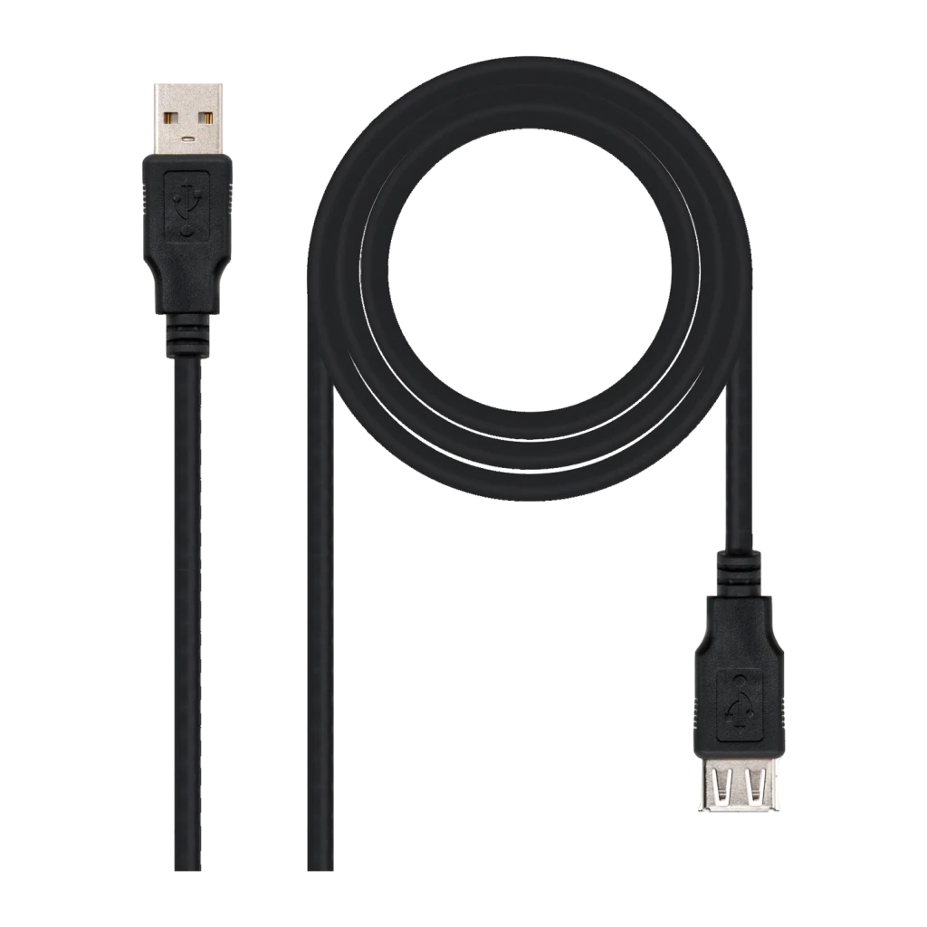 Nanocable Negro Cable Usb 2.0 Tipo A Macho/Hembra 3M Usb-A A Usb-A