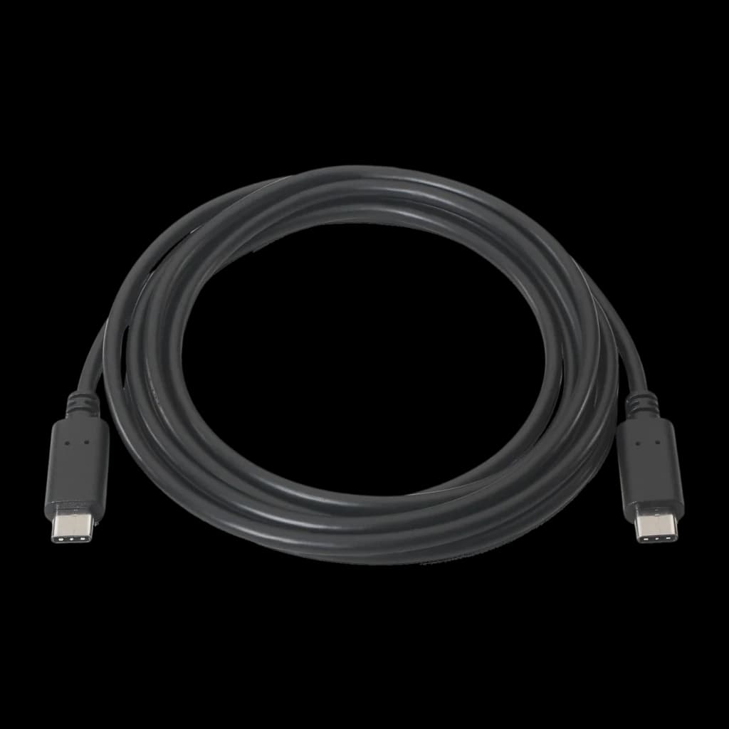 Cable AISENS A107-0058 USB-C a USB-C 3m 3A USB 2.0 Negro, detalle: cable enrollado con ambos conectores USB-C visibles