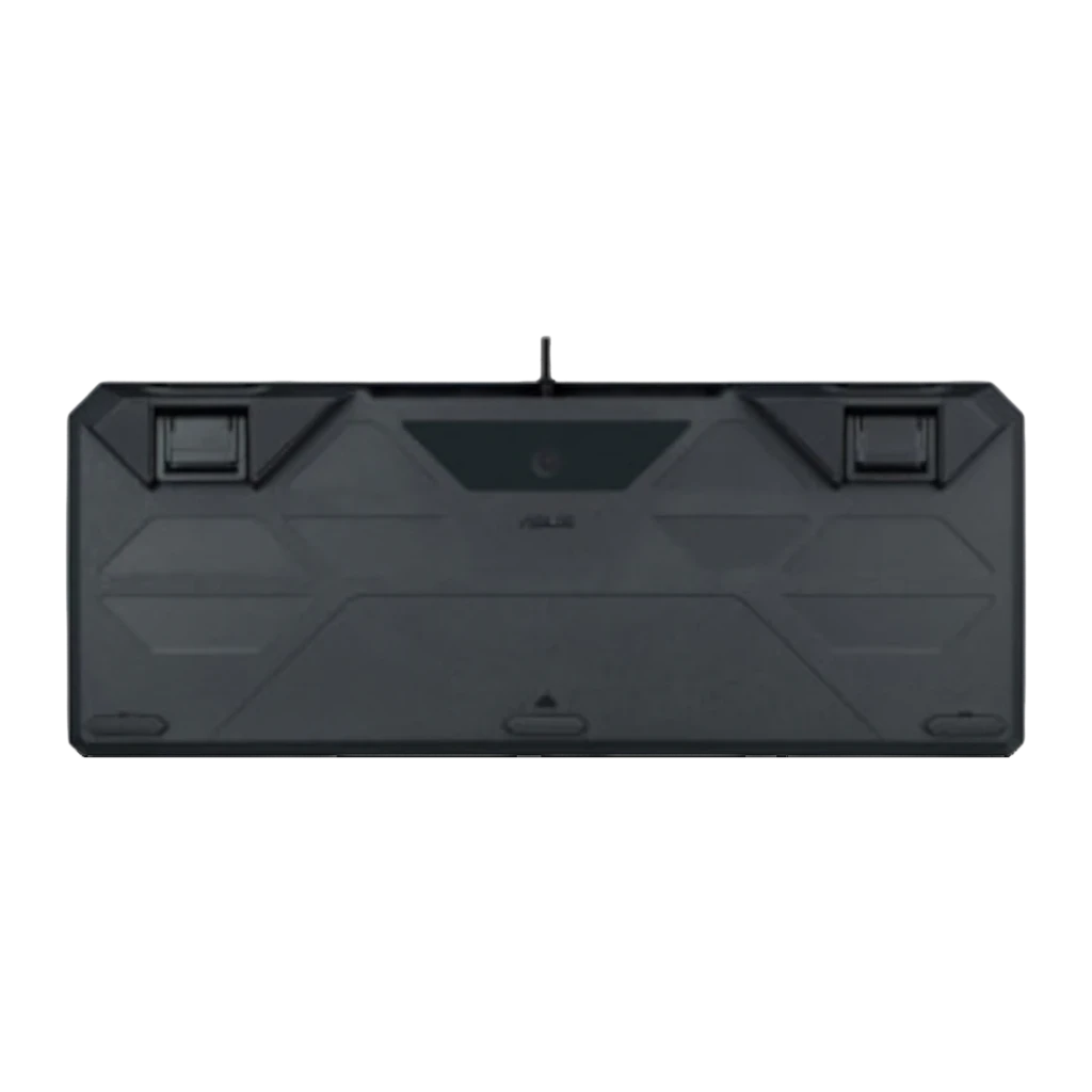 Clavier ASUS TUF Gaming K3 Gen II Switch Optomécanique RGB 96% QWERTY Noir, vue arrière: dessous avec pieds réglables