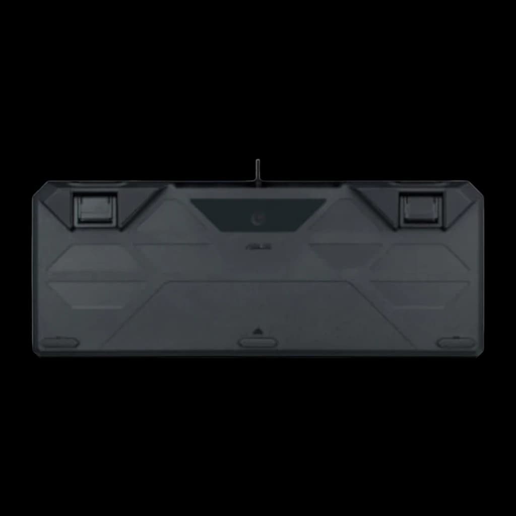 Clavier ASUS TUF Gaming K3 Gen II Switch Optomécanique RGB 96% QWERTY Noir, vue arrière: dessous avec pieds réglables