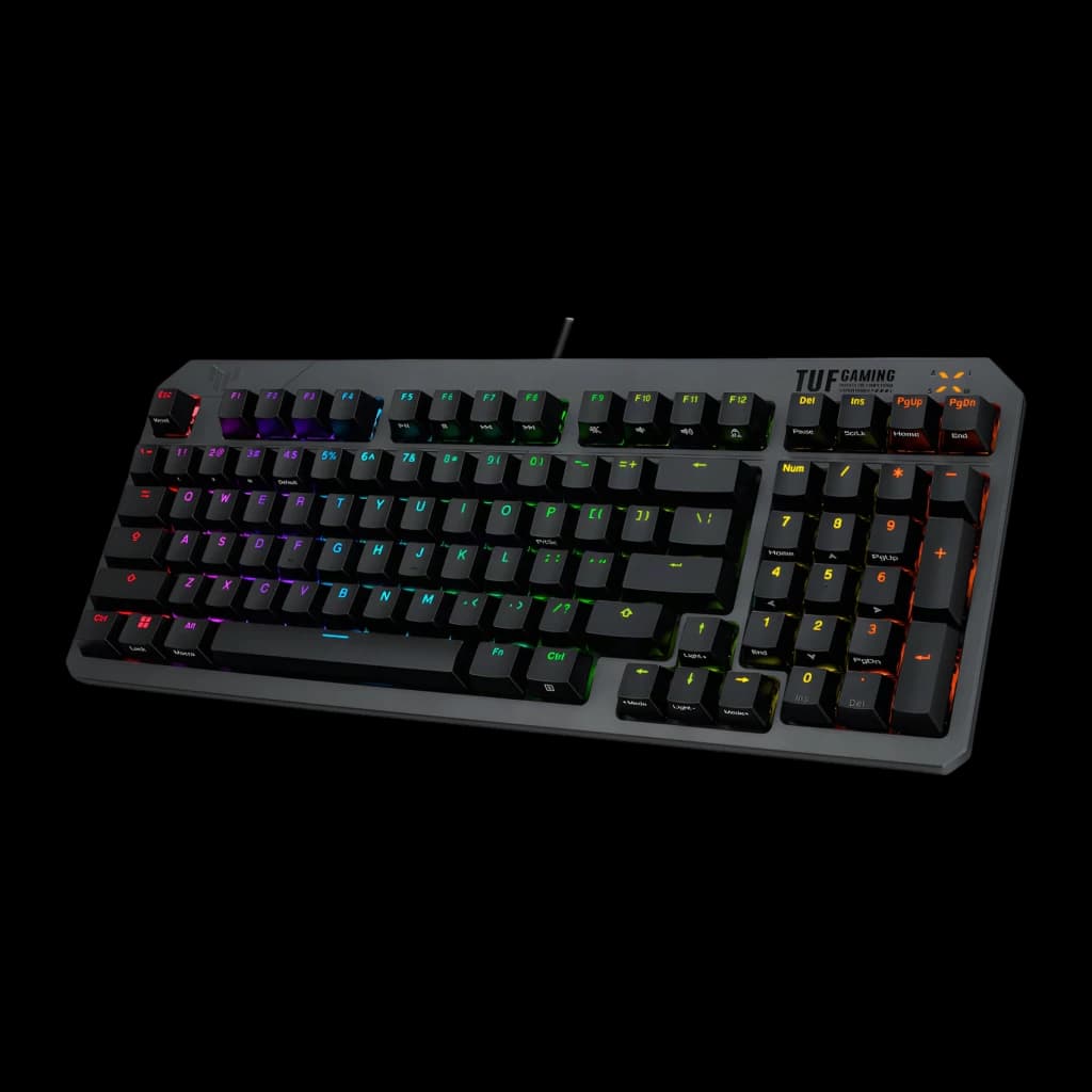 Clavier ASUS TUF Gaming K3 Gen II Switch Optomécanique RGB 96% QWERTY Noir, détail: rétroéclairage RGB multicolore